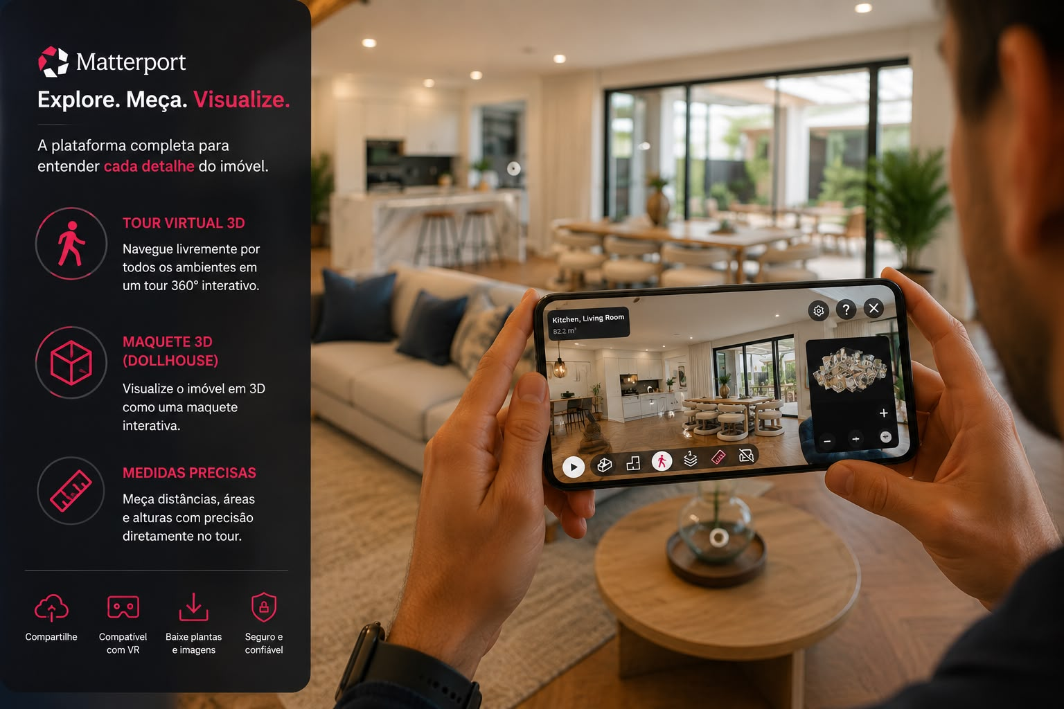 Tour Virtual Matterport no celular